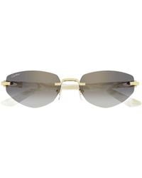 Cartier - Oval Frame Sunglasses - Lyst