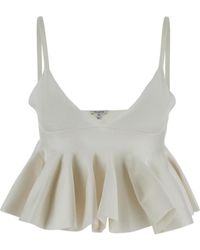Alaïa - Alaïa Godet Knitted Bra Top - Lyst