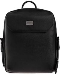 Emporio Armani - Logo Patch Leather Backpack - Lyst