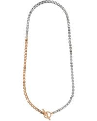 AllSaints - Dual Tone Box Chain Necklace - Lyst