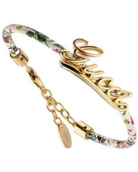 Gucci - Leather Bracelet With Script - Lyst