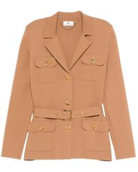 Elisabetta Franchi - Button Belted Jacket - Lyst