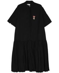 Jil Sander - Mushroom-Embroidered Crepe Midi Dress - Lyst
