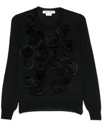 Comme des Garçons - Flower-Appliqué Sweater - Lyst