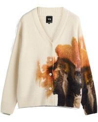 Y-3 - V-Neck Graphic Print Cardigan - Lyst