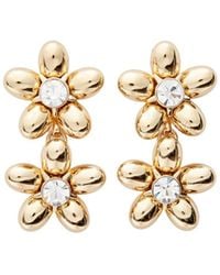 Carolina Herrera - Double Flower Drop Earrings - Lyst