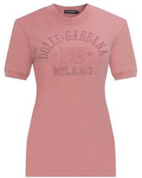 Dolce & Gabbana - Dg Logo Embroidered Crewneck T-Shirt - Lyst