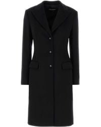 Dolce & Gabbana - Single-Breasted Long Coat - Lyst