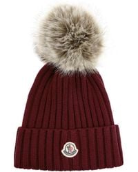 Moncler - Ribbed Wool Bobble Hat - Lyst