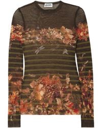 Jean Paul Gaultier - Long Sleeves Striped Grape Top - Lyst