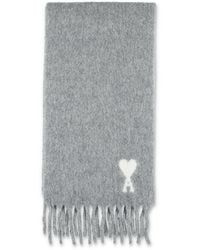 Ami Paris - Ami Paris Alpaca Wool Blend Scarf With Ami De Coeur Logo - Lyst