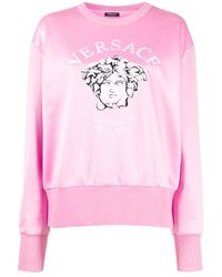 Versace - Embroidered Medusa Crew Neck Sweatshirt - Lyst