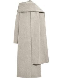 Soeur - Draped Scarf-Collar Oversized Wool Long Coat - Lyst