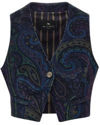 Etro - Paisley-Print Corduroy Vest - Lyst