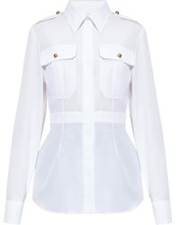 McQueen - Pleated Long-Sleeved Shirt - Lyst