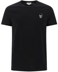 McQueen - T-Shirt With Round Neck And Short Sleeves - Lyst