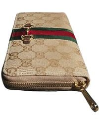 Gucci - Horsebit Web Zip Around Wallet - Lyst