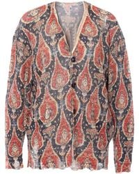 R13 - Paisley Buttoned Distressed Cardigan - Lyst