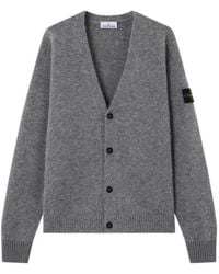 Stone Island - Loose-Fit V-Neck Cardigan With Contrast Knit Details - Lyst