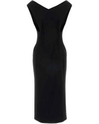 Jil Sander - V-Neck Sleeveless Midi Dress - Lyst