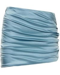 Alessandra Rich - Silk Satin Asymmetric Mini Skirt - Lyst