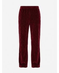 Gucci - Gg Velvet Devoré Sportswear Pants - Lyst