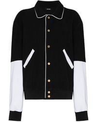 we11done - Logo Print Varsity Bomber Jacket - Lyst
