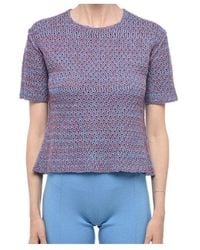 Jil Sander - Open-Knit Short-Sleeve Top - Lyst