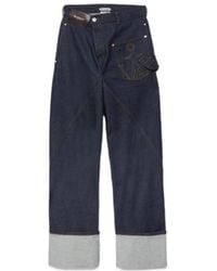 JW Anderson - Jw Anderson Twisted Turn-Up Workwear Denim Jeans - Lyst