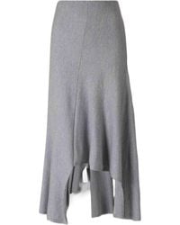 KHAITE - Asymmetrical Hem Jersey Midi Skirt - Lyst