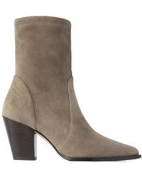 Stuart Weitzman - Block Heel Stretch Ankle Boots - Lyst