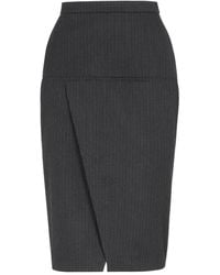 Fendi - Pinstriped Slit Detailed Skirt - Lyst