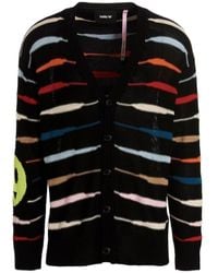 Barrow - Striped V-Neck Buttoned Cardigan - Lyst