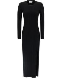P.A.R.O.S.H. - Padded-Shoulder Midi Dress - Lyst