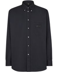 Fendi - Roma Logo Patch Denim Shirt - Lyst