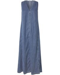 Samsøe & Samsøe - Saskylar V-Neck Sleeveless Denim Maxi Dress - Lyst