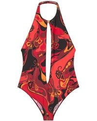 PUCCI - Pucci Orchidee-Printed One-Piece Swimsuit - Lyst