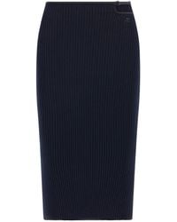 Courreges - Courrèges Logo Embroidered Knitted Midi Skirt - Lyst