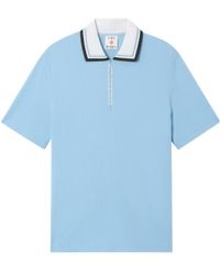 CASABLANCA - Zip-Piqué Polo Shirt - Lyst