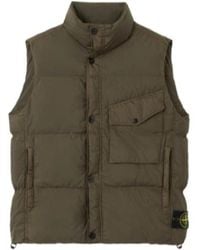 Stone Island - Logo Patch High Neck Gilet - Lyst