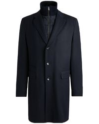 BOSS - Solid Color Overcoat - Lyst
