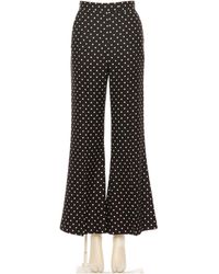 Valentino - Polka Dot Printed Flared Pants - Lyst
