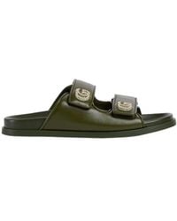 Gucci - Leather Crystal-Embellished Sandals - Lyst