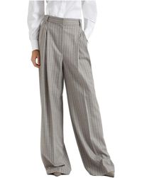 Brunello Cucinelli - Pinstripe Wide-Leg Pants - Lyst
