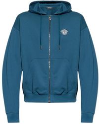 Versace - Zip-Up Drawstring Hoodie - Lyst