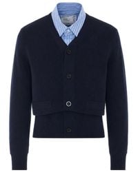 Sacai - Layered Button-Up Cardigan - Lyst