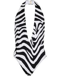 Balmain - Zebra One-Piece Swimsuit - Lyst