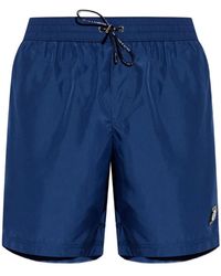 Dolce & Gabbana - Logo Plate Swim Shorts - Lyst
