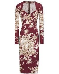 Dolce & Gabbana - Long-Sleeved Floral Dress - Lyst