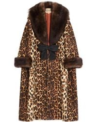 Valentino - Fauve Eclat Spotted Cloth Coat - Lyst